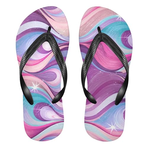 Waves Purple Flip Flop Beach Summer Casual Sandal for Women & Men Shower Shoes 20861956