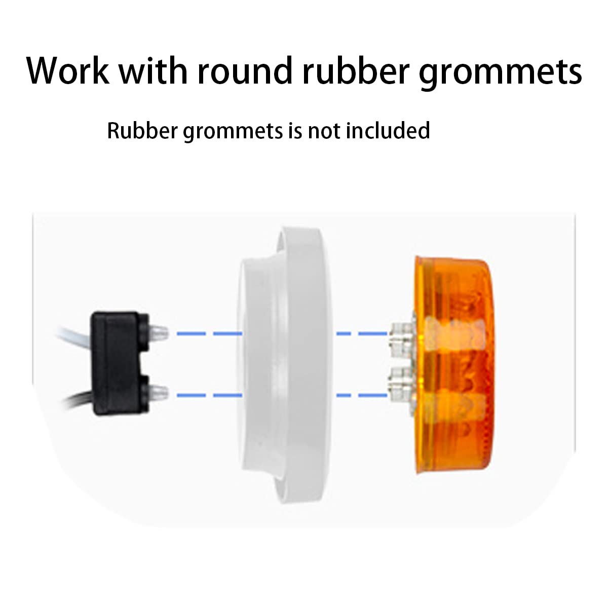 8x3 Prong Trailer Truck Light Pigtail For Sealed Round/Oval Stop Turn Tail Light