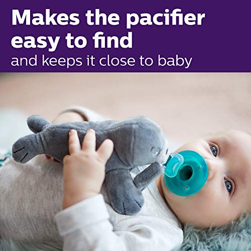 Image of Philips Avent Soothie Snuggle Pacifier Holder with Detachable Pacifier, Sloth, 0m+, SCF347 /07 1 Count (Pack of 3)