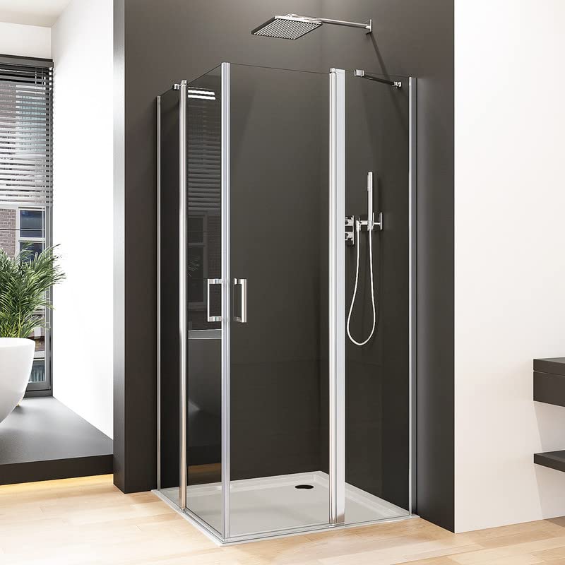 SONNI Duschkabine Rahmenlos - 100x195cm Pendeltür Mit ESG Sicherheitsglas