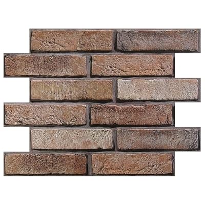 Commomy 3D Peel and Stick Brick,Ultralight Thin PVC Faux Brick Wall Panels,10 Pcs 15.74"x11.8" Fake Brick Tiles for Quick Intall Interior Kitchen,Bedroom,Living Room,RV,Not Real Brick,Not Heavy Tiles
