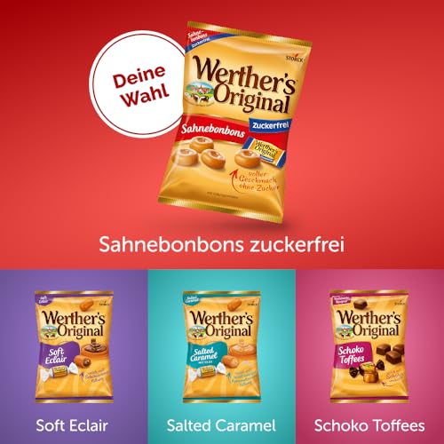 das langsam schmilzt und cremigen Karamellkern freigibt - Detailansicht von Werther's Original Zuckerfrei 70g Test –...