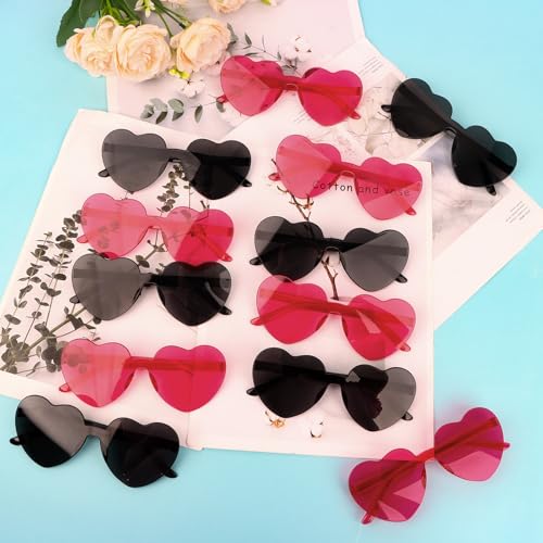 Image of Heart Sunglasses 12 /18 /24 Pcs Heart Shaped Glasses for Women Cute Funny Party Glasses Party Favors Accessories