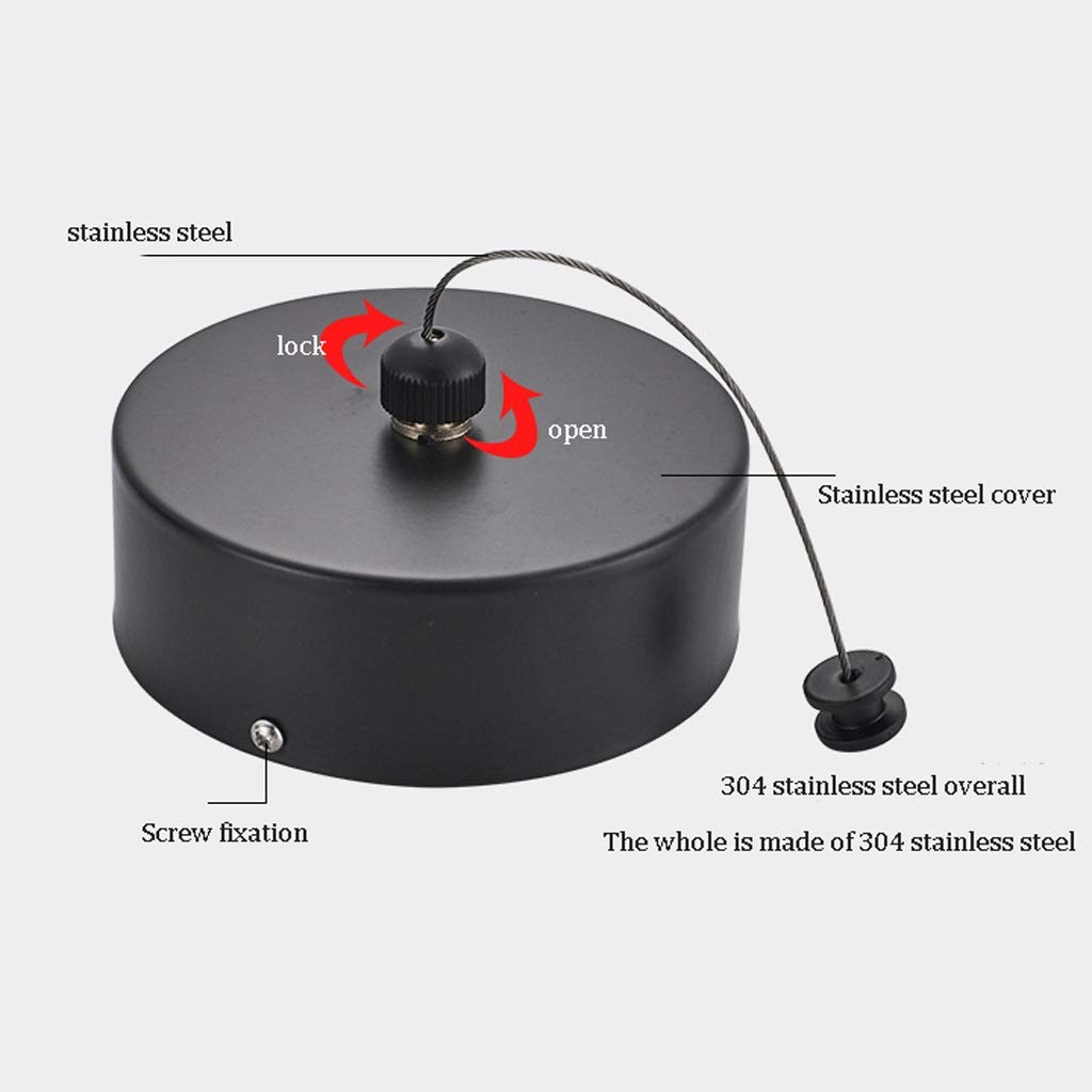 Cuerda de Tender la Ropa, Acero Inoxidable Secado de Ropa Balcón telescópicas Alambre de Acero de la Cuerda de secar la Ropa, 2.5m (Color : Black, Size : Circle A)