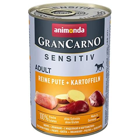 animonda GranCarno Hundefutter Adult Sensitiv, Nassfutter für ausgewachsene Hunde, Reine Pute + Kartoffeln Cover