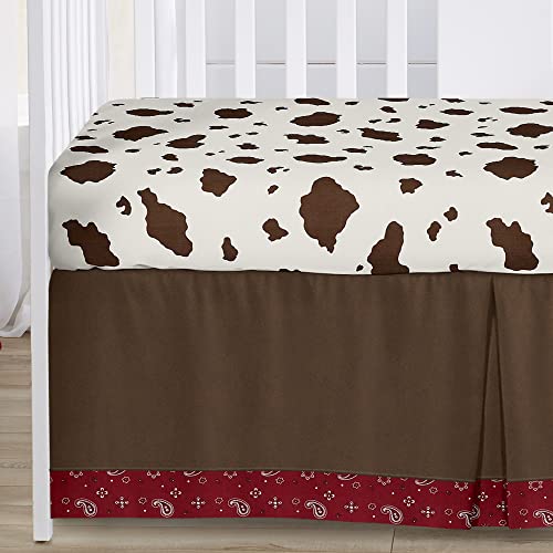 Image of Sweet Jojo Designs 4-Piece Baby Crib Bedding Set (Western Cowboy) for Boys, Infants /Nursery incl. Blanket, Fitted Sheet, Skirt, Diaper Stacker (Country, Farm, Horse Ranch, Wild West, Southern Charm)