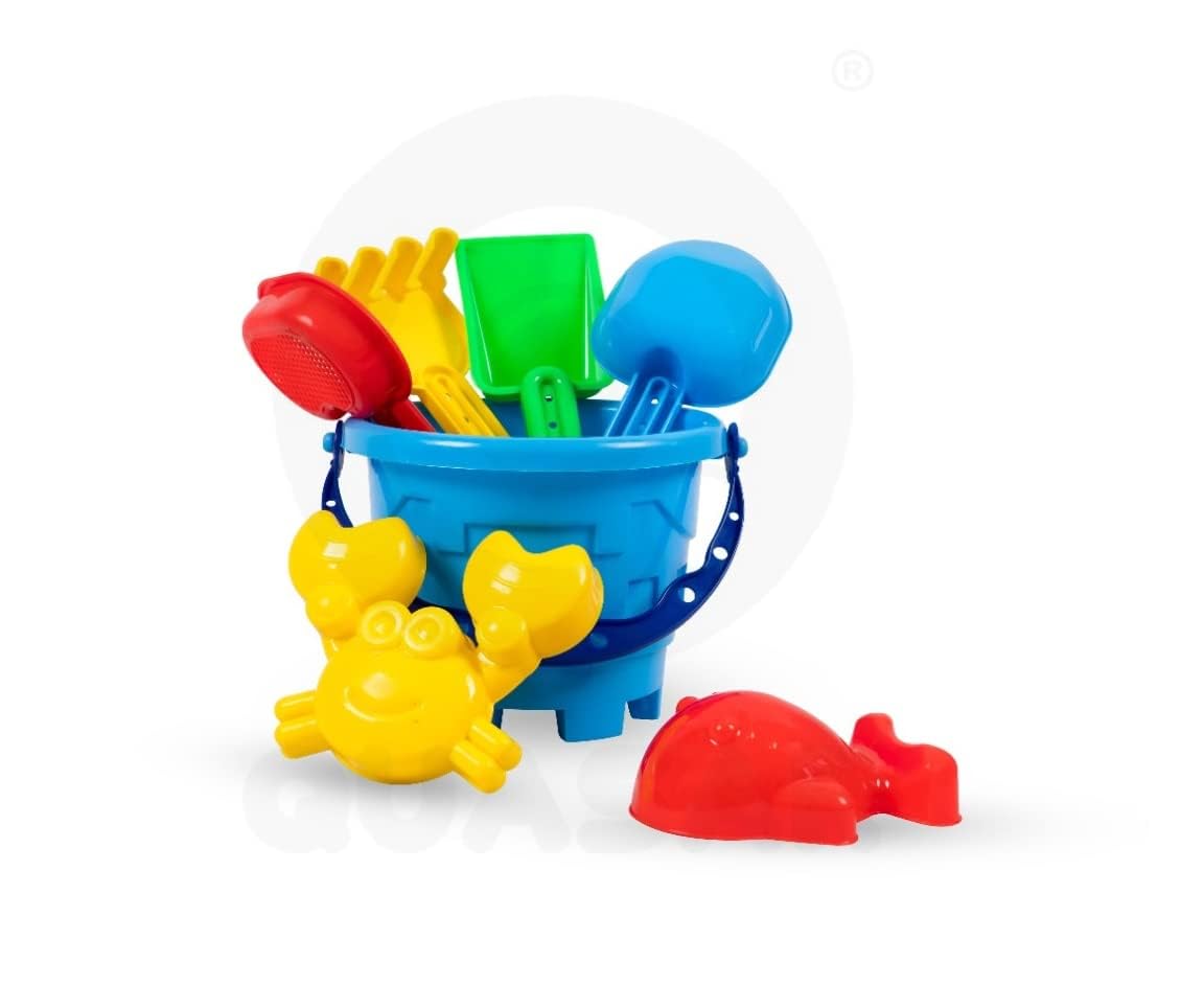 Kids 8 Pcs Beach Set Toys Plastic Kids Play Set Sand Play Set Beach Toys with Bucket Multiple Game Set of Toys for Kids, Pack of; 1 (Multi Color) (8 PCs Beach Set)