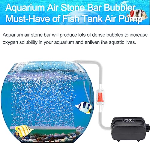 Image of 10 Inch Aquarium Air Stones Bar - Air Stone Kit with 5 Pcs Square Oxygen Diffuser Long Bubble Release Mineral Airstones for Fish Tank Pumps DWC Bucket Reservoir Pond