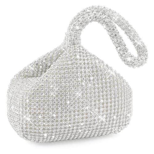 Sac de soirée avec strass grand format L en aluminium pour ranger vos essentiels