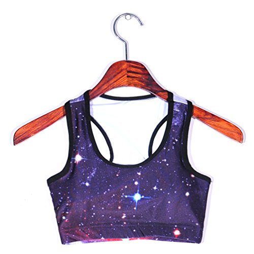 Image of Sister Amy Women's Aerobics Gym Dance Yoga Vest Printed Sports Bra Top Vest