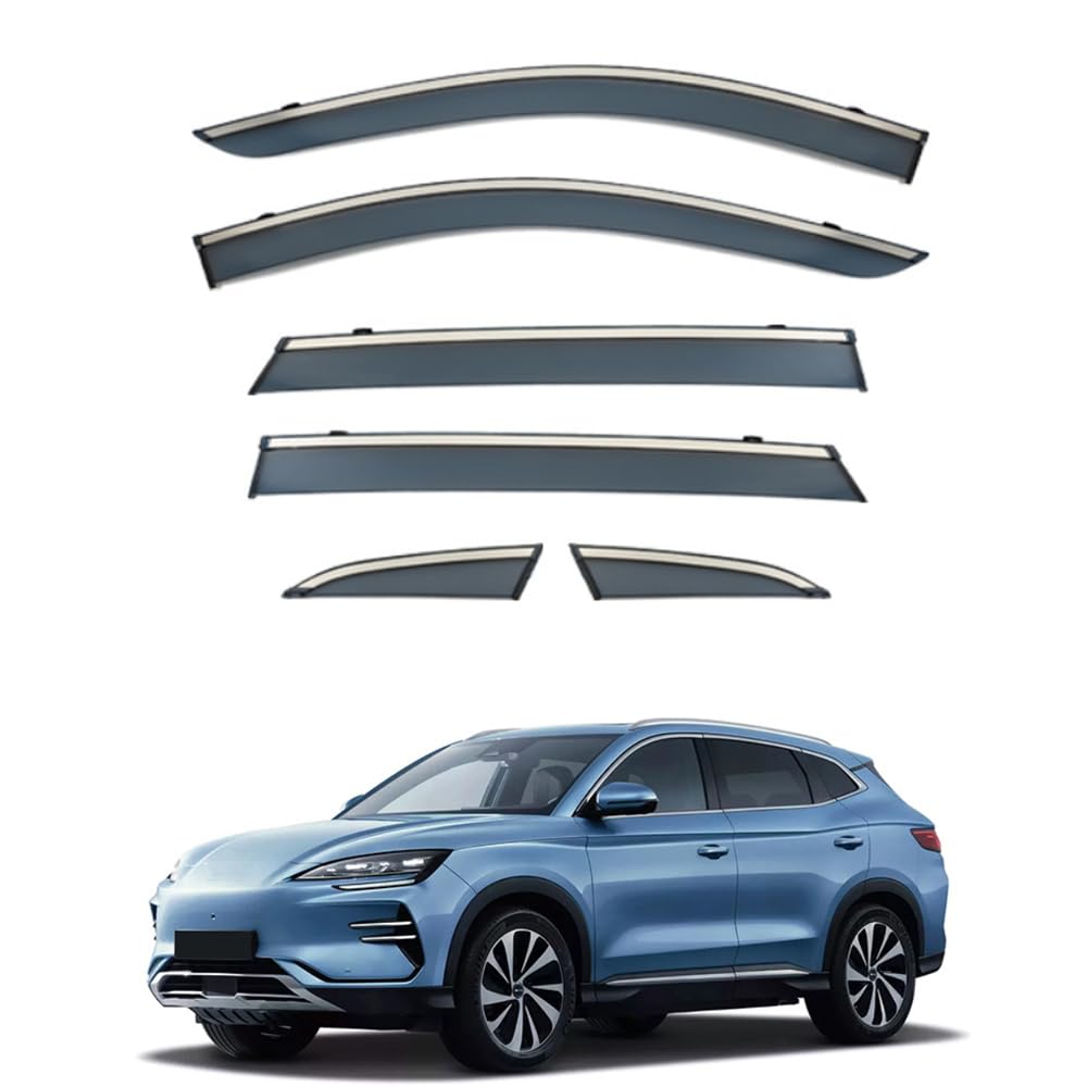 QOEMRHELT 4pc Set In-Channel Wind Deflectors, for BYD Seal U 2020-2026 Window Visors Rain Guards Vent Visors Rain & Sun Protection,Car Accessories,6PCS