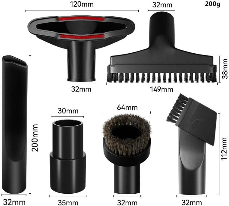 32mm Vacuum Attachments Accessories, Vacuum Cleaning Set Brush Nozzle Crevice Tool with 35mm to 32mm Hose Adapter 6pcs image 3