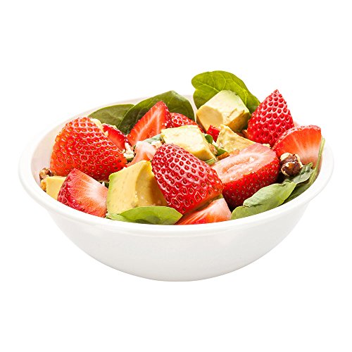 18 Ounce Plastic Salad Bowls, 200 Recyclable White Plastic Bowls - Diposable, Large, White Plastic To Go Bowls, Lids Sold Separately, For Pastas, Salads, And More - Restaurantware