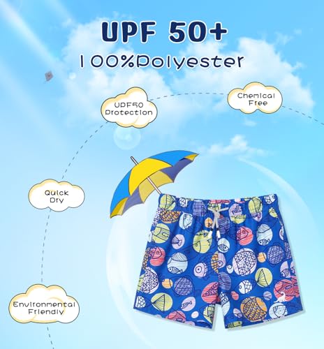 Image of SURF CUZ Surfcuz Little Boys Swim Trunks UPF 50+ Toddler Beach Shorts Swimsuit Kids Quick Dry Swimwear