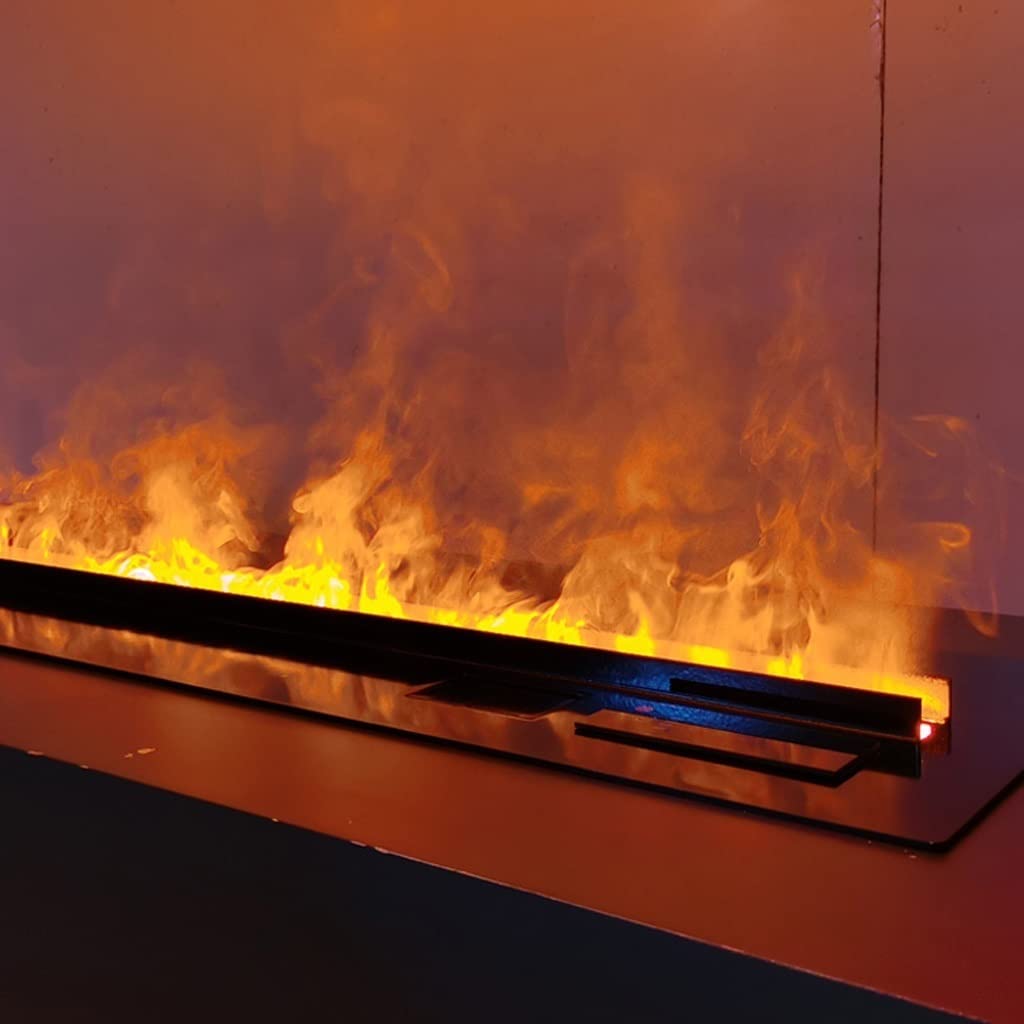 Fuoco Finto Camino Elettrico con Atomizzazione 3D Incorporato, Umidificatore for Soggiorno, Camino Elettrico, Simulazione di Fiamma Allungata Mobili per Il Soggiorno(A)