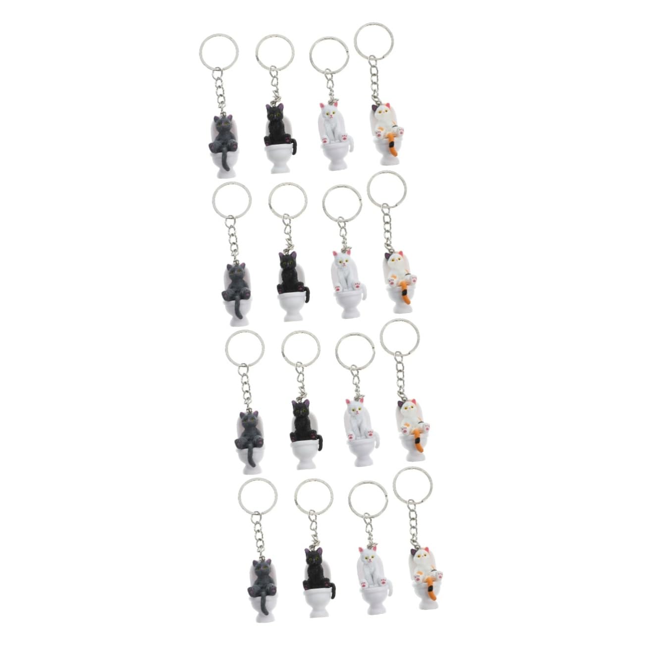 Alasum 16piezas De Gato De Inodoro Kawaii De Colgante Decorativo Para Mochila Llaveros De Dibujos Animados Divertido Para Cumpleaños y
