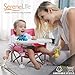 SereneLife Baby Seat Booster -Space Saver Toddler Booster Seat - Portable Pop and open Sit Folding Booster Feeding Chair - Safety Belt/Food Tray/Travel Bag - SereneLife