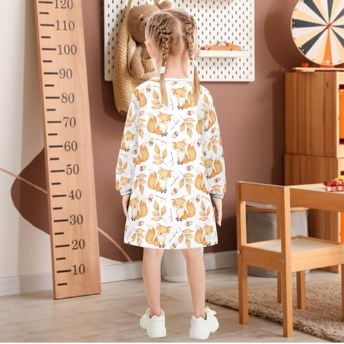Girls Dresses Toddler Girl Clothes Fox Forest Cone Winter Casual Long Sleeve for Kids 2-8 Years3