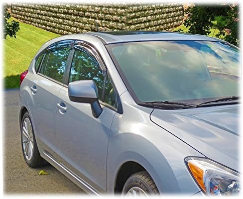 C&C Car Worx WV-12PV-TF Aftermarket Set of 4 Tape-On Outside-Mount Side Window Visor Rain Guard Deflectors Compatible with Toyota Prius V 2012 13 14 15 16 17