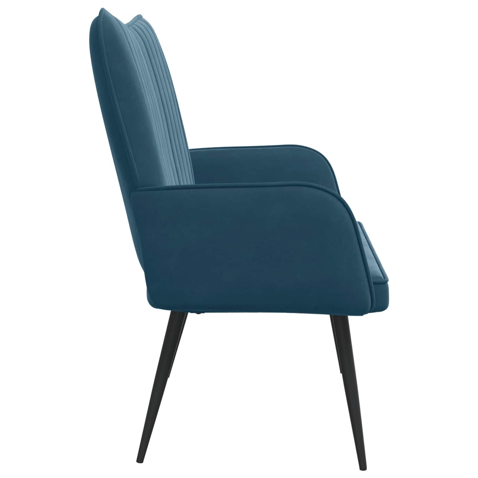 vidaXL Sofa a Due Posti Blu 115 x 61 x 87 cm Velluto, Divano a Due posti in Velluto, Resistente e ergonomico, Comodo per spazi Piccoli, Perfetto per Il Salotto