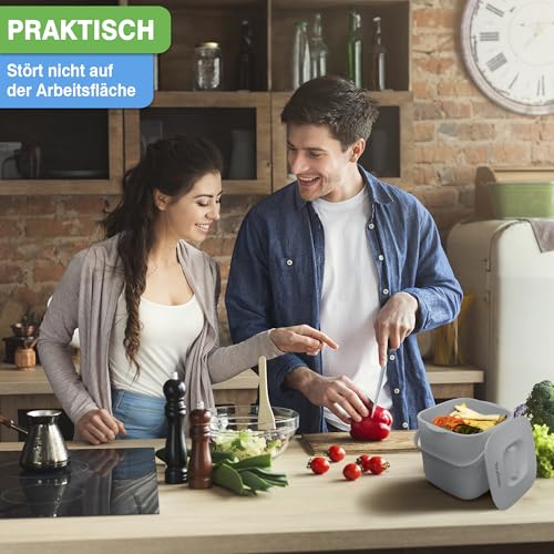 YourCasa Biomülleimer Küche 4L - Komposteimer mit herausnehmbarem Sieb & Deckel - geruchsdicht… – Ansicht 2