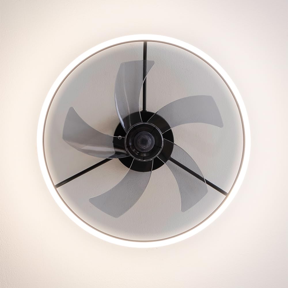 Cecotec Ventilatore da Soffitto con Luce EnergySilence LampAero 650 FlowLight. Luce Anulare a LED, 20 W, Diametro 55 cm, Telecomando, Timer Fino a 8 Ore, 3 Velocità, 5 Pale, Estate/Inverno