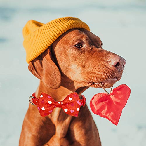 Pohshido Valentine's Cat Collar with Bow Tie and Bell, Holiday Breakaway Loving Heart Kitty Kitten Collar for Girls and… - Image 4
