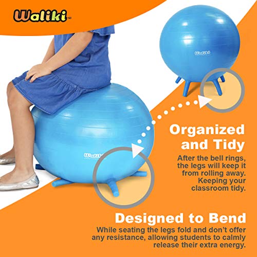 WALIKI Chair Ball with Feet for Kids | Alternative Classroom Seating | Balance Ball | 20"/50CM Blue