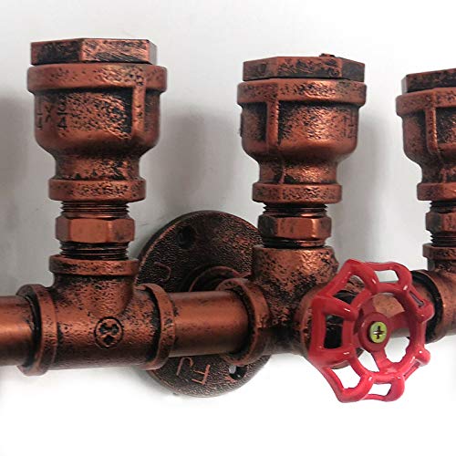 Wandlamp, industrie, retro, van waterbuis, Edison, wanddroger, vintage, steampunk, industriële lamp, wandlamp, messing… - Afbeelding 6