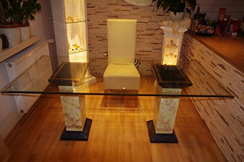 Antikes Wohndesign Schreibtisch Computertisch Bürotisch Nageltisch Manikürtisch Glasplatte 180cmx90cm