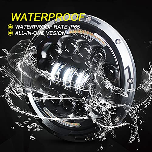 7 Polegada LED Farol 6D Luz de Condução 180W High Low Beam DRL Branco Âmbar 12V Para Jeep Wrangler H