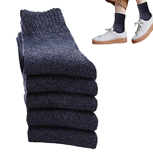 FASSME Meias grossas para botas masculinas – 5 pares/conjunto de meias térmicas de inverno para home
