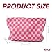 4Pcs Pink Checkered Makeup Bags, Cosmetic Toiletry Large Capacity Organizer Girly Trendy Cute Checker Zipper Pouches Purse For Storage Beauty Brushes Travel Women Aesthetic Accessories Car Essentials