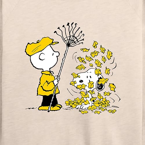 HYBRID APPAREL - Peanuts - Charlie Brown Snoopy Fall Leaves - Women's Lightweight French Terry Pullover3