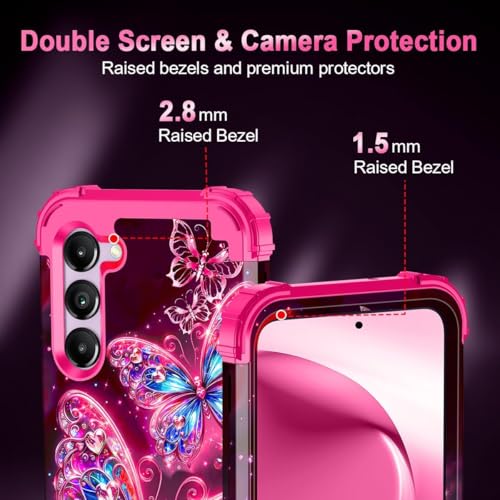 Casetego for Galaxy S23 5G Case,Glow in The Dark Three Layer Heavy Duty Sturdy Shockproof Full Protection Rugged Hard PC+Soft TPU Bumper Case for Samsung Galaxy S23 6.1 inch,All Butterfly by Casetego - Used condition - Image 5