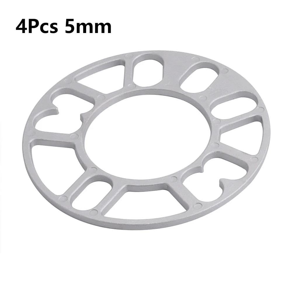 Separadores Ruedas 4 Uds Universal 3mm 5mm 8mm 10mm Aluminio Rueda Coche Espaciador Placa Cuñas Ajuste 4x100 4x114,3 5x100 5x108 5x114,3 5x120 Aluminio Espaciador(5mm)