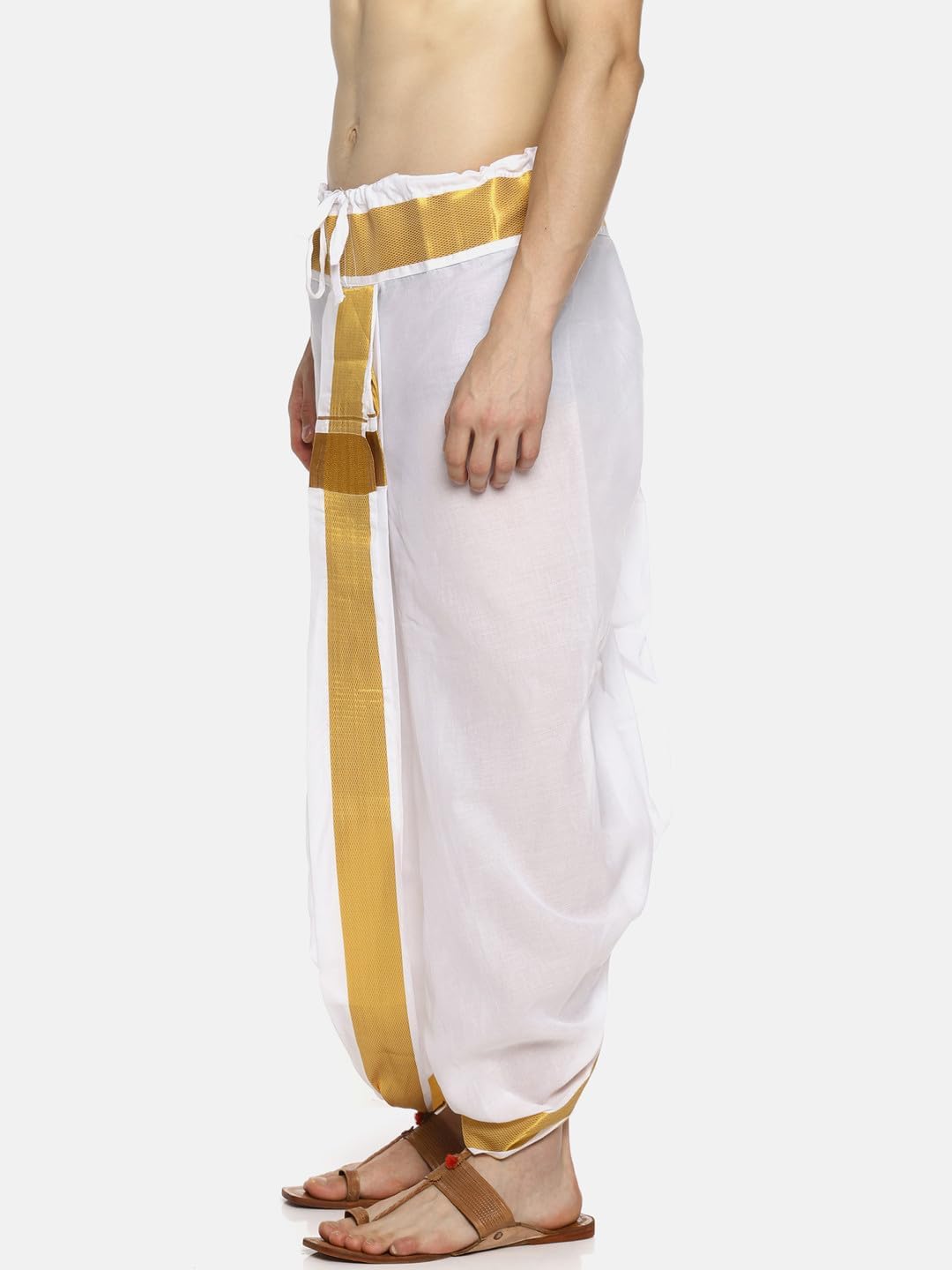 Sethukrishna Men White Colour Cotton Dhoti Pant/Panjakejam (WHITE) (ONE SIZE) (D531)