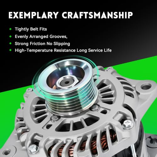 Image of 130A Alternator V6 3.5L Compatible with Nissan Altima 2007-2010, Murano 2009-2014, Maxima 2009-2010, Quest 2011-2017, Replace# 11341N, 23100-1AA1A, 23100-JA11A, 213-9665, 334-2778