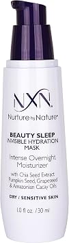 NXN Beauty Sleep Invisible Overnight Moisturizer Super Hydrating Face Mask Natural Anti-Aging Formula for Dry/Sensitive Skin, 1 Fl Oz...