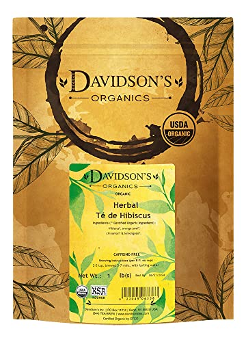 Davidson's Organics, Herbal Te de Hibiscus, Loose Leaf Tea, 16-Ounce