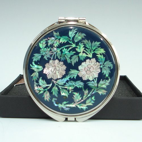 Antique Alive Personalized Mother of Pearl Compact Mirror, Custom Engraved Abalone Shell Pocket Mirror, Korean Handcrafted Unique Gift