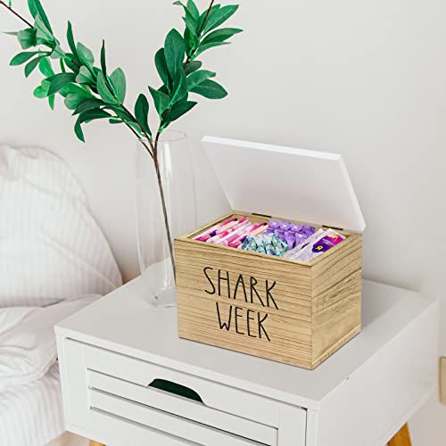 Discreet Tampon Holder For Bathroom With Vanity Tray Lid,Wood Tampon Storage For Counter,Decorative Bathroom Accessories Pad Storage Container Box,Pad Holder For Period Feminine Product Organizer #TOP6