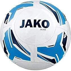 JAKO Glaze 2369 - Balón de Entrenamiento (Talla 3, 14 Paneles), Color Blanco, Azul Cielo y Azul Marino