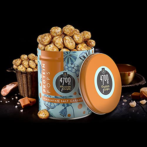 Image of 4700BC Protein Pops (Makhana), Himalayan Salt Caramel, Tin - 150 Gm