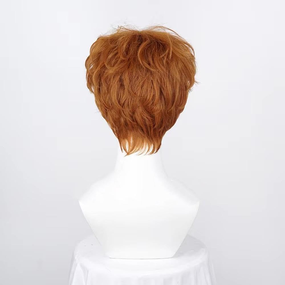 Haarpflege Perücke 30 Cm Kurzes Orangefarbenes Lockiges Haar Hitzebeständige Kurze Perücke