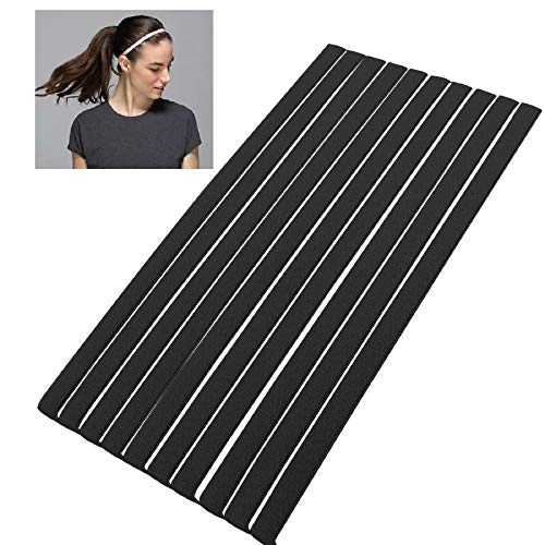 ヘアバンド ヘッドバンド レデイーズキッズ用 細身スポーツ汗止めヘアバンド ランニング サッカー ヨガ 洗顔 軽量 弾性 メンズヘアバンド 黒い 10枚