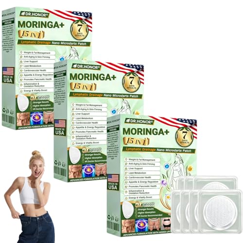 DR.HONOR Moringa 15-in-1 Nano Microdarts Patch 2026 New Professional Moringa Patches Natural Patches for Women and Men Suitable for All Skin Types (3 Boxes)