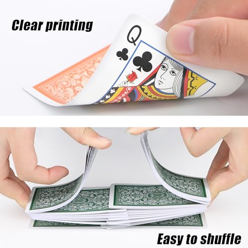 Image of Playing Cards 2 Pack,Deck of Cards,Fun Cards Game for Adults,Poker Cards Professional,Standard Playing Cards Set,Suitable for Game Night,Various Party Games (Green /Orange)