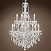 Victorian 12 Lt 28" Chrome Chandelier with Clear Swarovski Crystals & Led Bulb