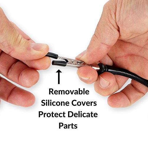QuadHands Jumbo Workbench - Helping Hands Third Arm Soldering Work Station | EXtra Large & Heavy No Tip Base Plate | 6 Flexible Magnetic Arms with Precision 360 Degree Alligator Clip | Made In USA - Thumbnail 6
